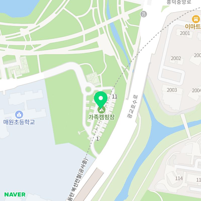 광교호수공원 가족캠핑장 지도