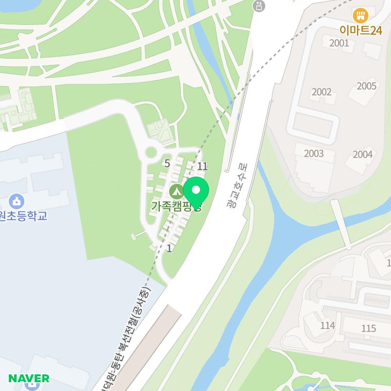광교호수공원 가족캠핑장4인용가족텐트 지도